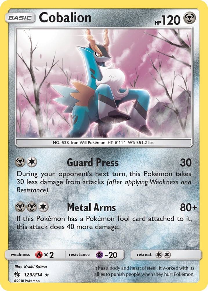 Cobalion 129/214 (SM - Lost Thunder)  - Holofoil | Good Games Adelaide SA