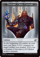 Robot // Emblem - Tezzeret, Cruel Captain Double-Sided Token [Edge of Eternities Tokens] | Good Games Adelaide SA