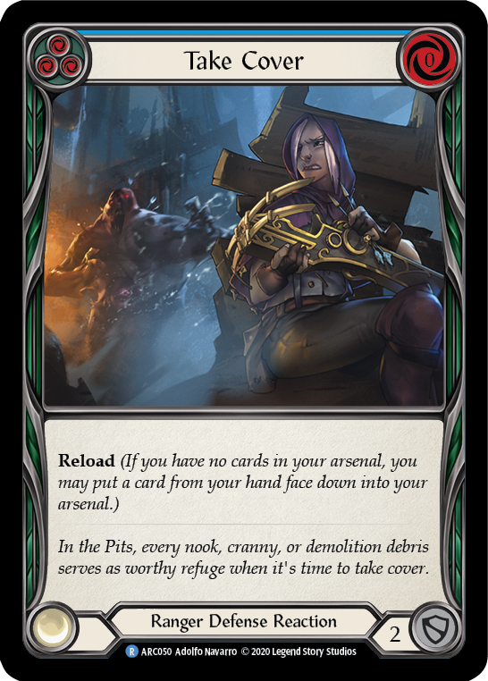 Take Cover (Blue) [U-ARC050] Unlimited Rainbow Foil | Good Games Adelaide SA