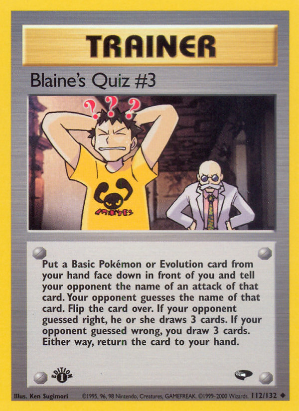 Blaine's Quiz #3 (112/132) [Gym Challenge 1st Edition] | Good Games Adelaide SA