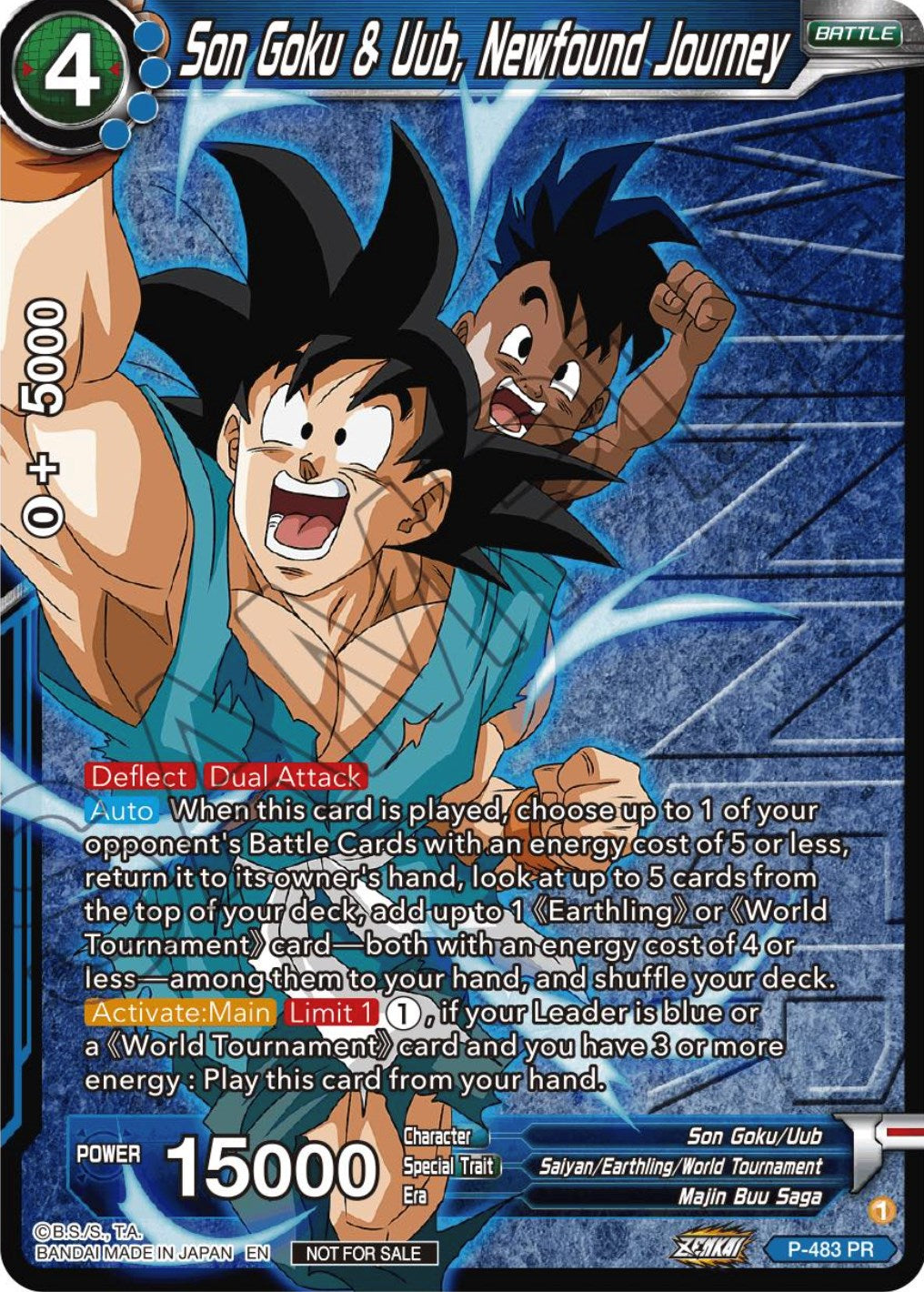 Son Goku & Uub, Newfound Journey (Zenkai Series Tournament Pack Vol.3 Winner) (P-483) [Tournament Promotion Cards] | Good Games Adelaide SA