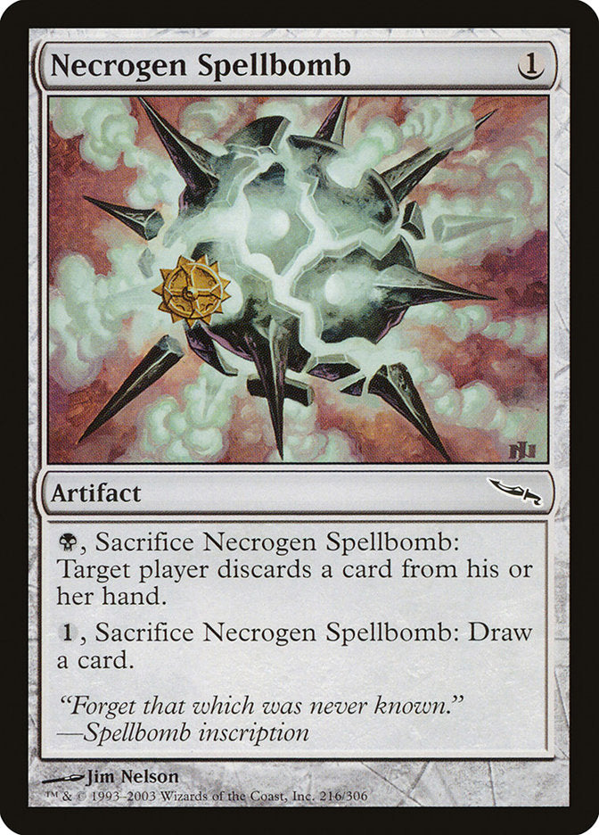 Necrogen Spellbomb 216 (Mirrodin)  - Foil | Good Games Adelaide SA