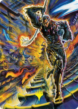 Kaito Shizuki 2 Art Card (Gold-Stamped Signature) [Kamigawa: Neon Dynasty Art Series] | Good Games Adelaide SA