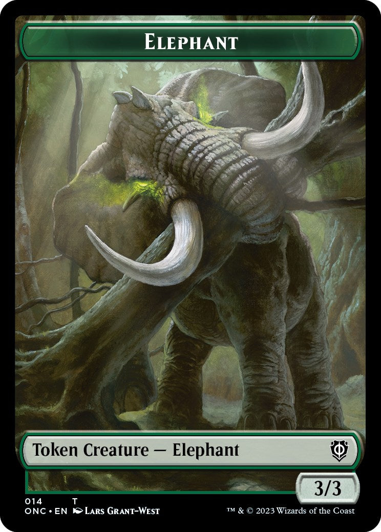 Human Soldier // Elephant Double-Sided Token [Phyrexia: All Will Be One Commander Tokens] | Good Games Adelaide SA