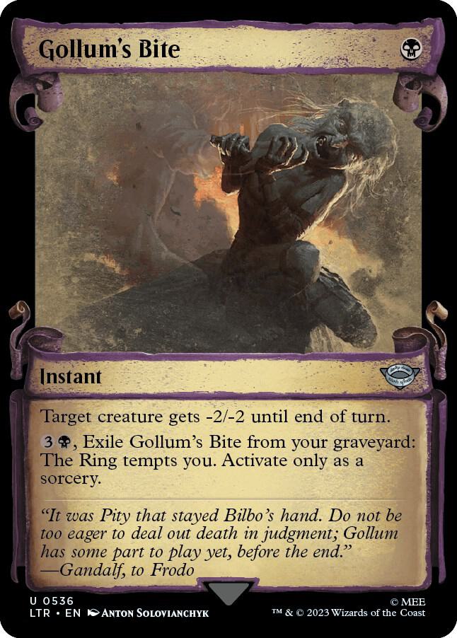 Gollum's Bite 536 (Universes Beyond: The Lord of the Rings: Tales of Middle-earth)  - Showcase Scroll Foil | Good Games Adelaide SA