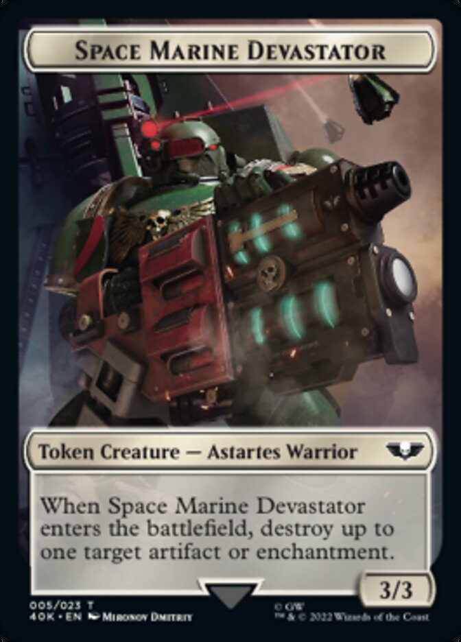 Soldier (002) // Space Marine Devastator Double-sided Token (Surge Foil) [Universes Beyond: Warhammer 40,000 Tokens] | Good Games Adelaide SA