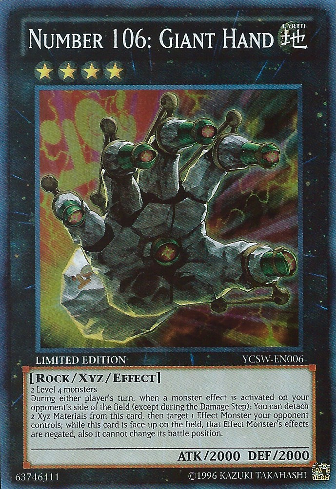 Number 106: Giant Hand [YCSW-EN006] Super Rare | Good Games Adelaide SA