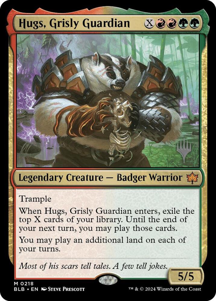 Hugs Grisly Guardian 218 (Promo Pack: Bloomburrow)  - Foil | Good Games Adelaide SA
