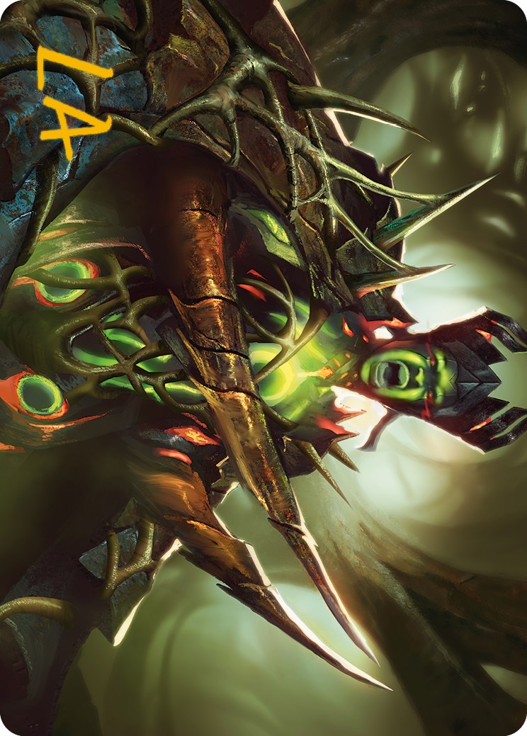 Maze's Mantle Art Card (Gold-Stamped Signature) [Phyrexia: All Will Be One Art Series] | Good Games Adelaide SA