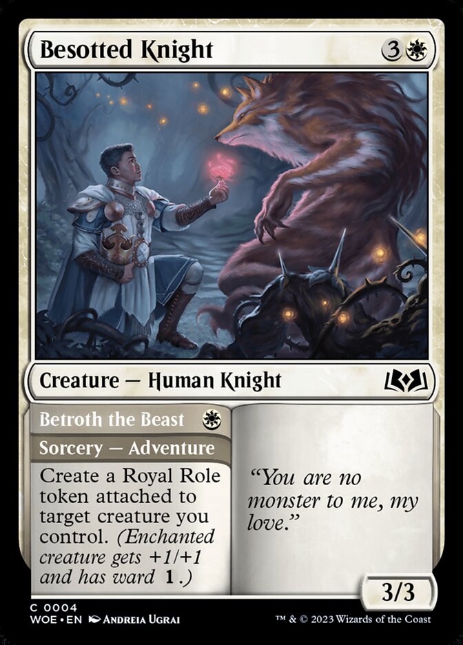 Besotted Knight // Betroth the Beast 4 (Wilds of Eldraine)  - Foil | Good Games Adelaide SA
