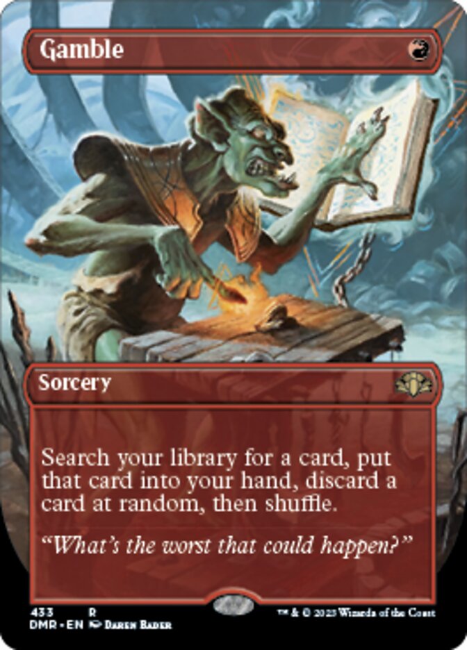 Gamble (Borderless Alternate Art) [Dominaria Remastered] | Good Games Adelaide SA