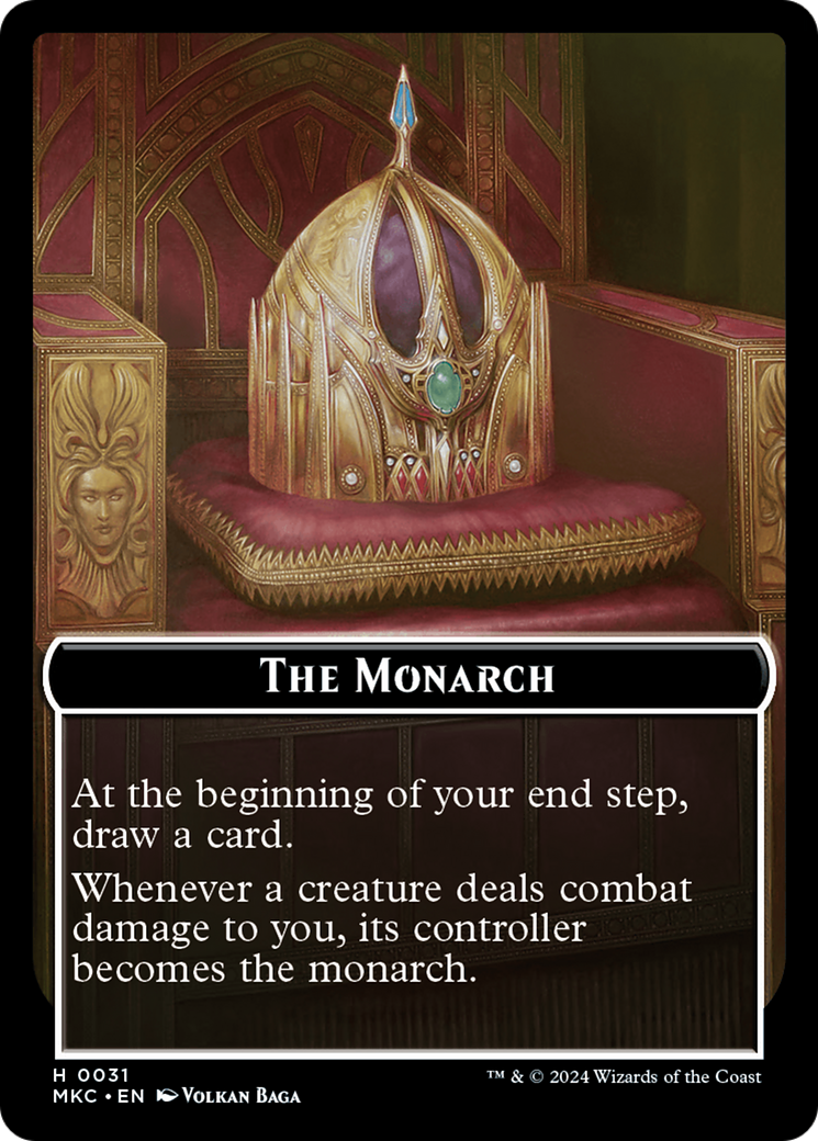 Gold // The Monarch Double-Sided Token [Murders at Karlov Manor Commander Tokens] | Good Games Adelaide SA