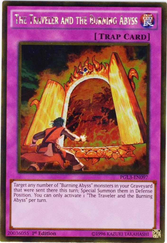 The Traveler and the Burning Abyss [PGL3-EN097] Gold Rare | Good Games Adelaide SA