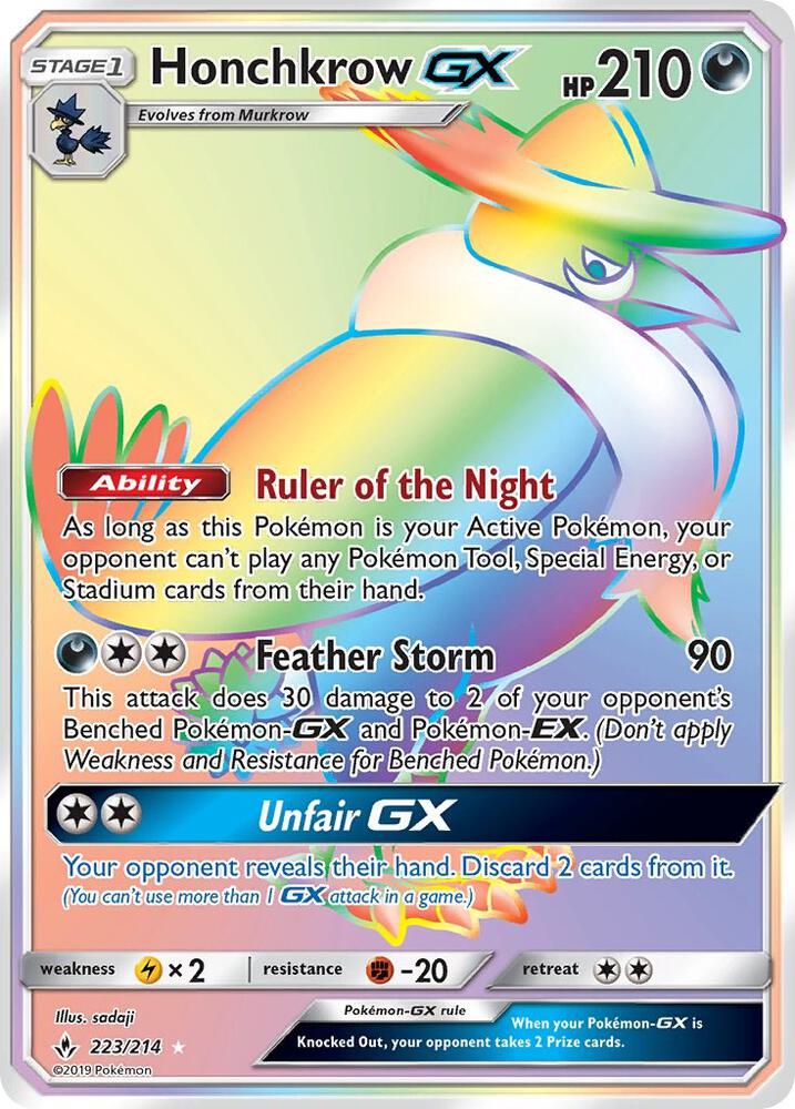 Honchkrow GX Secret 223/214 (SM - Unbroken Bonds)  - Holofoil | Good Games Adelaide SA