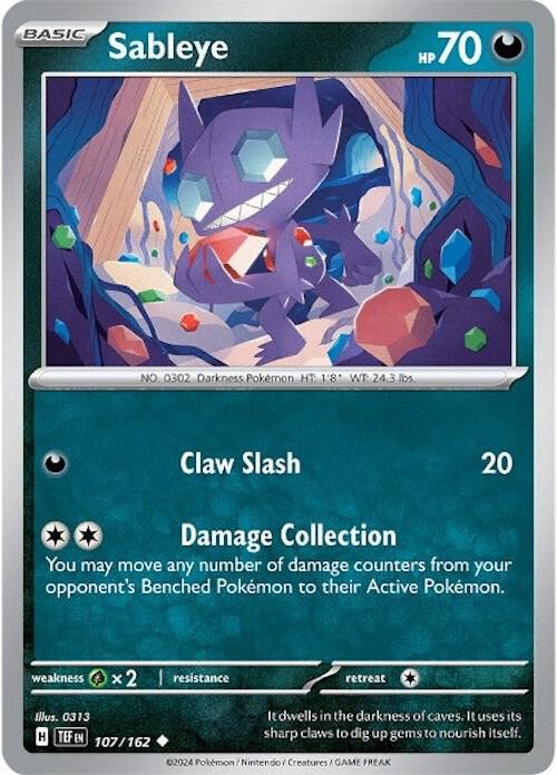 Sableye 107/162 (SV05: Temporal Forces)  - Reverse Holofoil | Good Games Adelaide SA