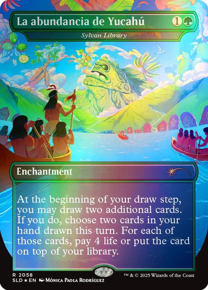 La abundancia de Yucahu Sylvan Library Rainbow Foil 2058 (Secret Lair Drop Series)  - Foil | Good Games Adelaide SA