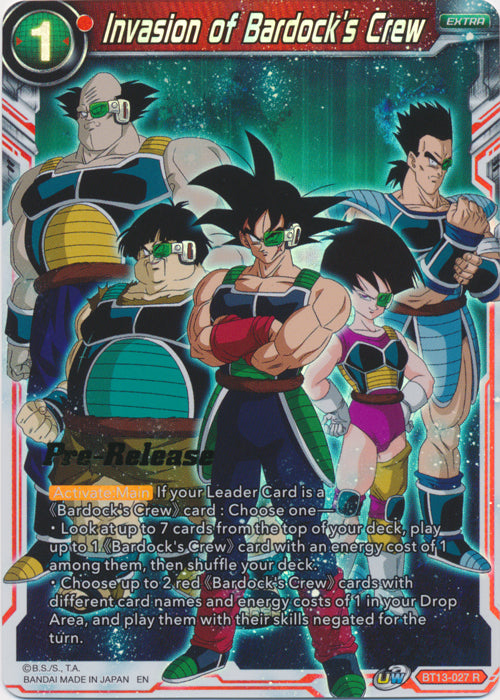 Invasion of Bardock's Crew (BT13-027) [Supreme Rivalry Prerelease Promos] | Good Games Adelaide SA