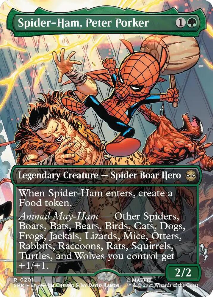 Spider-Ham, Peter Porker 201/198 (Marvel's Spider-Man)  - Borderless Foil | Good Games Adelaide SA