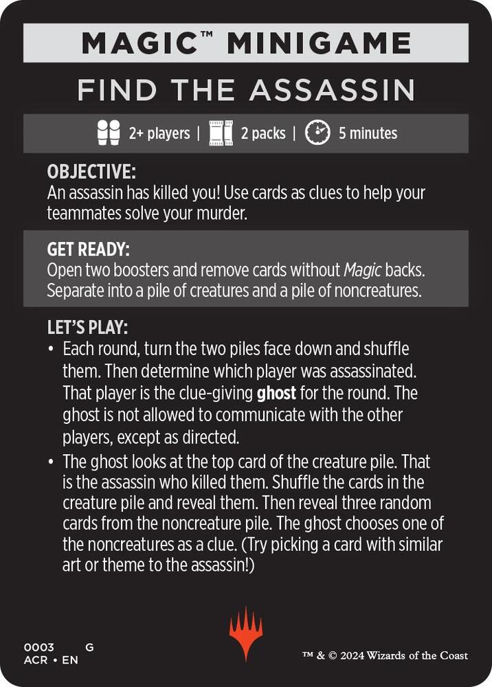 Magic Minigame Find The Assassin 3 (Universes Beyond: Assassin's Creed)  | Good Games Adelaide SA