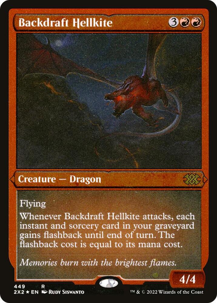 Backdraft Hellkite Foil Etched 449 (Double Masters 2022)  - Foil | Good Games Adelaide SA