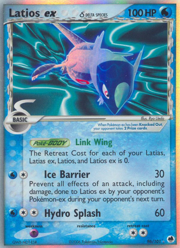 Latios ex (96/101) (Delta Species) [EX: Dragon Frontiers] | Good Games Adelaide SA