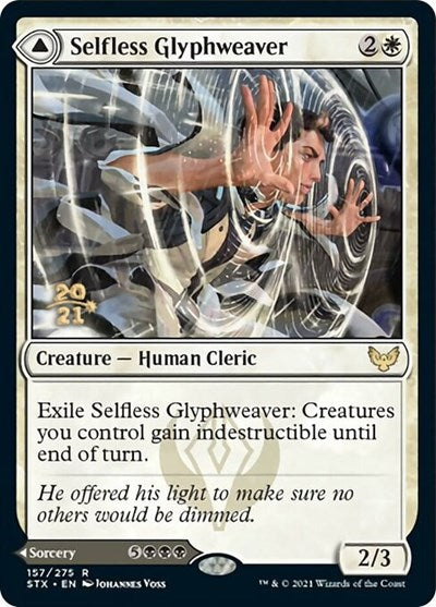 Selfless Glyphweaver // Deadly Vanity [Strixhaven: School of Mages Prerelease Promos] | Good Games Adelaide SA