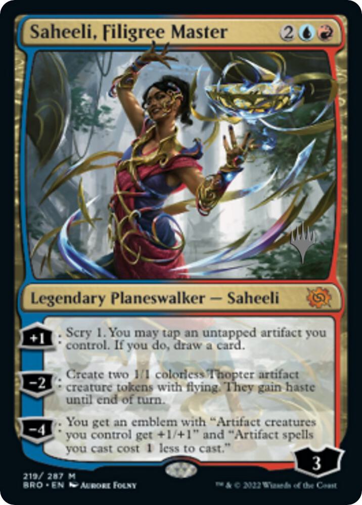 Saheeli Filigree Master 219 (Promo Pack: The Brothers' War)  - Foil | Good Games Adelaide SA
