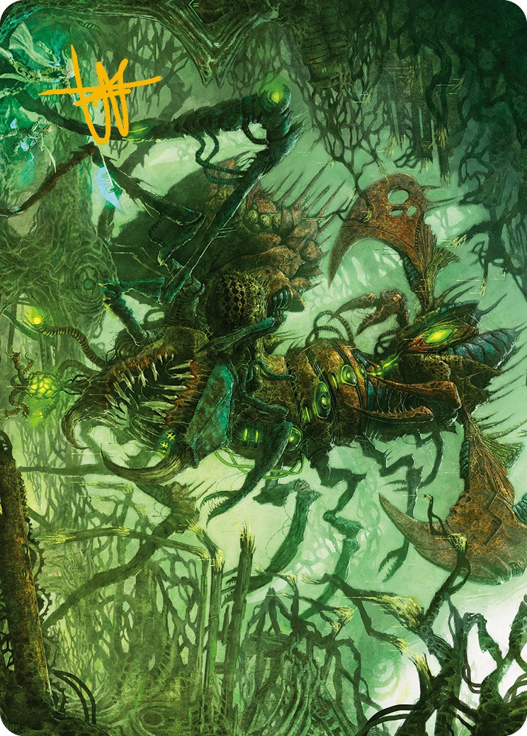 Skyscythe Engulfer Art Card (Gold-Stamped Signature) [Phyrexia: All Will Be One Art Series] | Good Games Adelaide SA