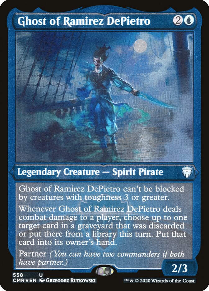 Ghost of Ramirez DePietro (Foil Etched) [Commander Legends] | Good Games Adelaide SA