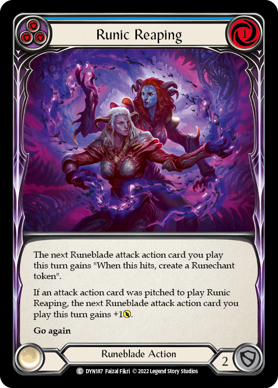 Runic Reaping (Blue) [DYN187] (Dynasty)  Rainbow Foil | Good Games Adelaide SA