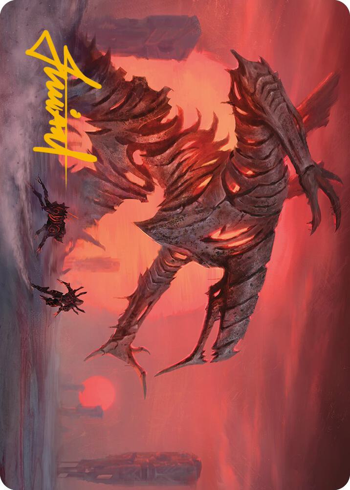 Red Suns Twilight Art Card Gold Stamped Signature 33 (Art Series: Phyrexia: All Will Be One)  | Good Games Adelaide SA