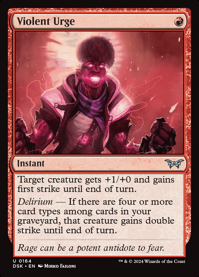 Violent Urge 164 (Duskmourn: House of Horror)  - Foil | Good Games Adelaide SA