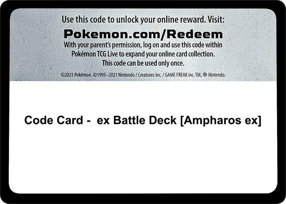 Code Card ex Battle Deck Ampharos ex  (Miscellaneous Cards & Products)  | Good Games Adelaide SA