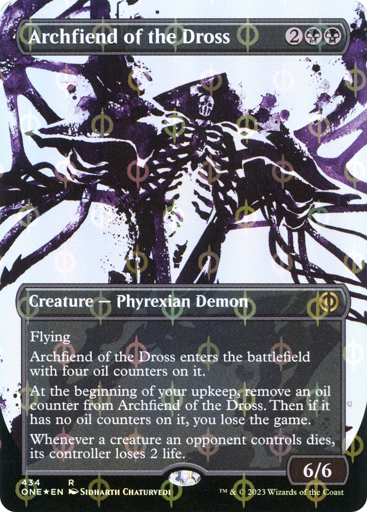Archfiend of the Dross (Borderless Ichor Step-and-Compleat Foil) [Phyrexia: All Will Be One] | Good Games Adelaide SA