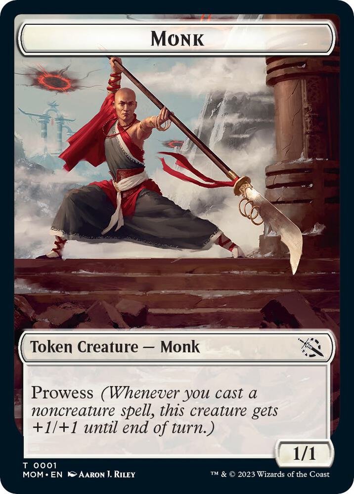 Monk Zombie Double Sided Token 1 // 5 (March of the Machine)  - Foil | Good Games Adelaide SA