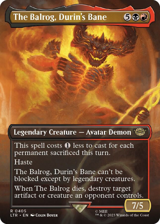 The Balrog Durins Bane Borderless 405 (Universes Beyond: The Lord of the Rings: Tales of Middle-earth)  - Borderless Foil | Good Games Adelaide SA