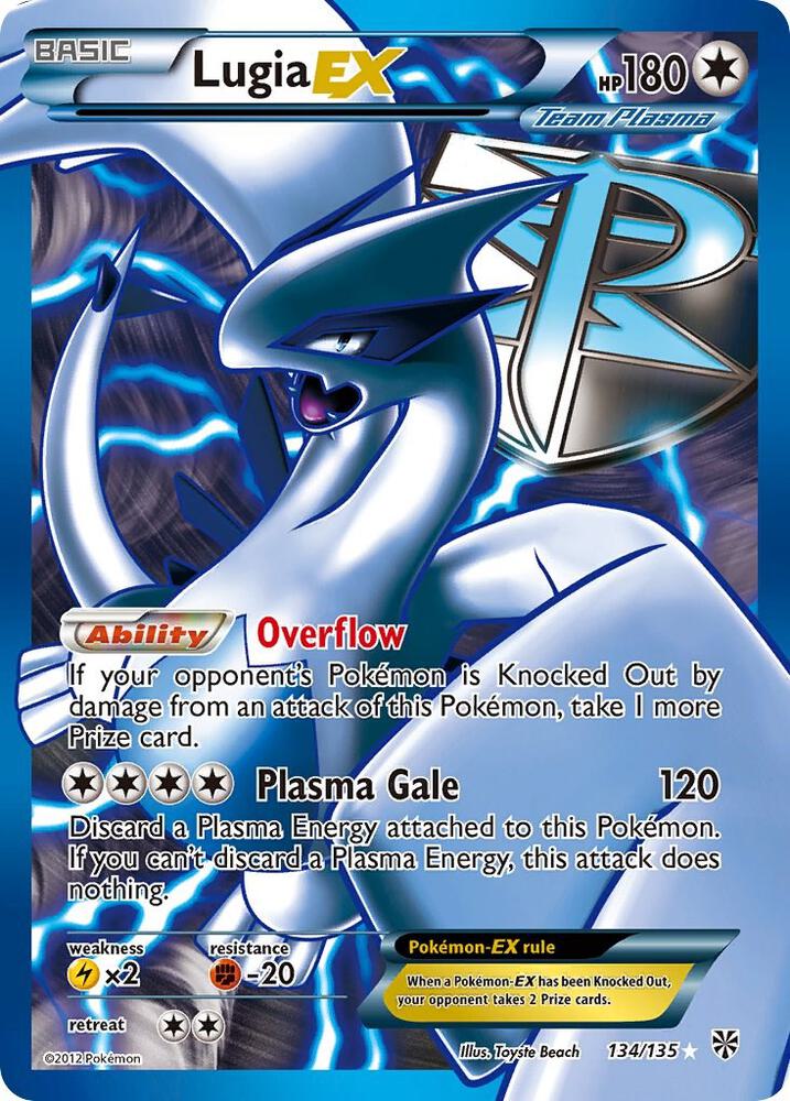 Lugia EX Team Plasma 134 Full Art 134/135 (Plasma Storm)  - Holofoil | Good Games Adelaide SA