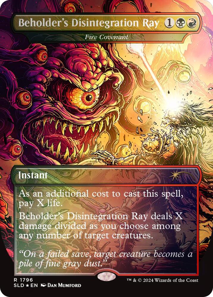 Beholders Disintegration Ray Fire Covenant Rainbow Foil 1796 (Secret Lair Drop Series)  - Foil | Good Games Adelaide SA