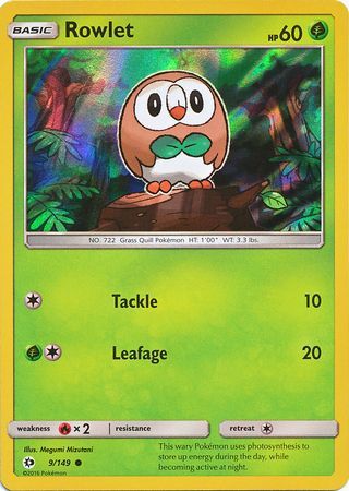Rowlet (9/149) (Water Web Holo) [Sun & Moon: Base Set] | Good Games Adelaide SA