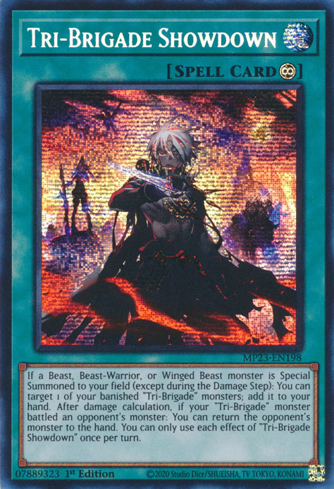 Tri-Brigade Showdown [MP23-EN198] Prismatic Secret Rare | Good Games Adelaide SA