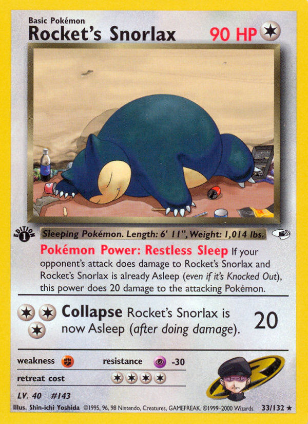 Rocket's Snorlax (33/132) [Gym Heroes 1st Edition] | Good Games Adelaide SA