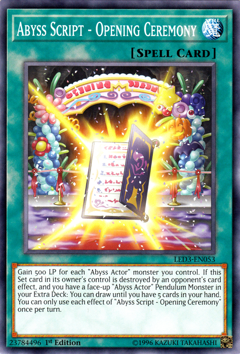 Abyss Script - Opening Ceremony [LED3-EN053] Common | Good Games Adelaide SA