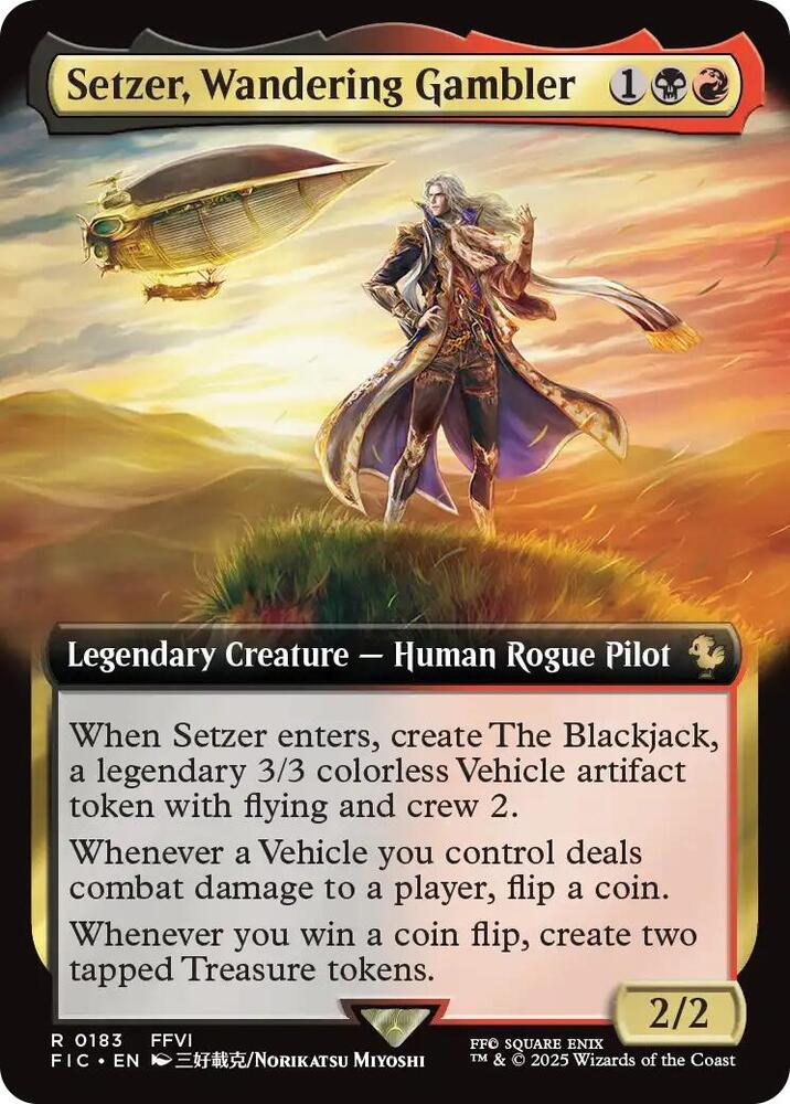 Setzer, Wandering Gambler 183 (Commander: FINAL FANTASY)  - Extended Art Foil | Good Games Adelaide SA