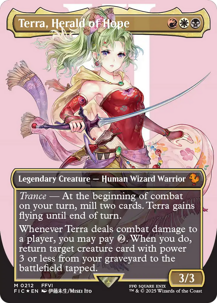 Terra, Herald of Hope (Borderless) (Surge Foil) [FINAL FANTASY Commander] | Good Games Adelaide SA