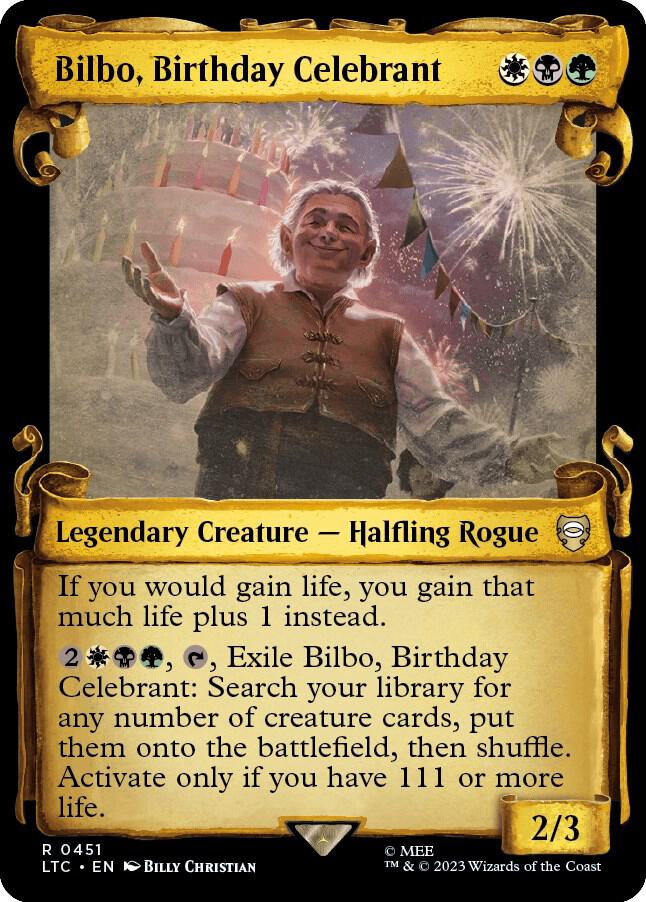 Bilbo, Birthday Celebrant 451 (Commander: The Lord of the Rings: Tales of Middle-earth)  - Showcase Scroll | Good Games Adelaide SA
