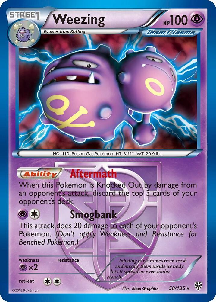 Weezing Team Plasma 58/135 (Plasma Storm)  - Reverse Holofoil | Good Games Adelaide SA