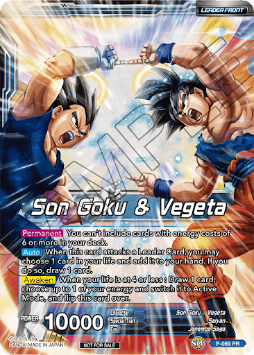 Son Goku & Vegeta // Miracle Strike Gogeta (Gold Stamped) [P-069] | Good Games Adelaide SA