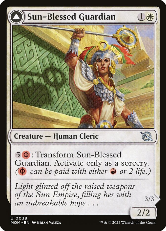 Sun-Blessed Guardian // Furnace-Blessed Conqueror 38 (March of the Machine)  - Foil | Good Games Adelaide SA