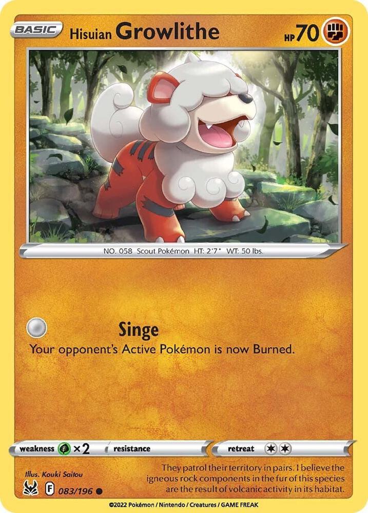 Hisuian Growlithe 083/196 (SWSH11: Lost Origin)  | Good Games Adelaide SA
