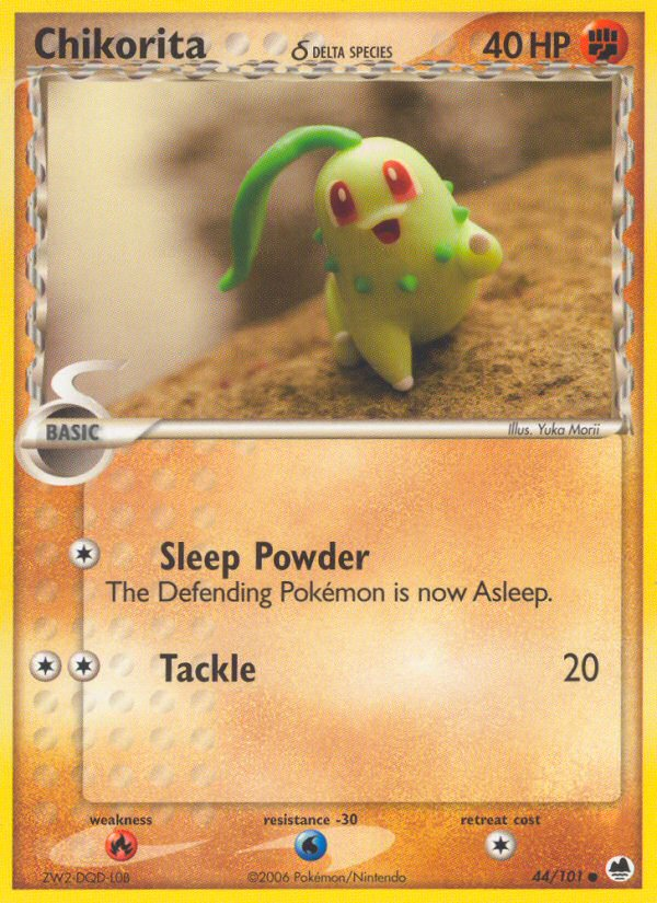 Chikorita (44/101) (Delta Species) [EX: Dragon Frontiers] | Good Games Adelaide SA